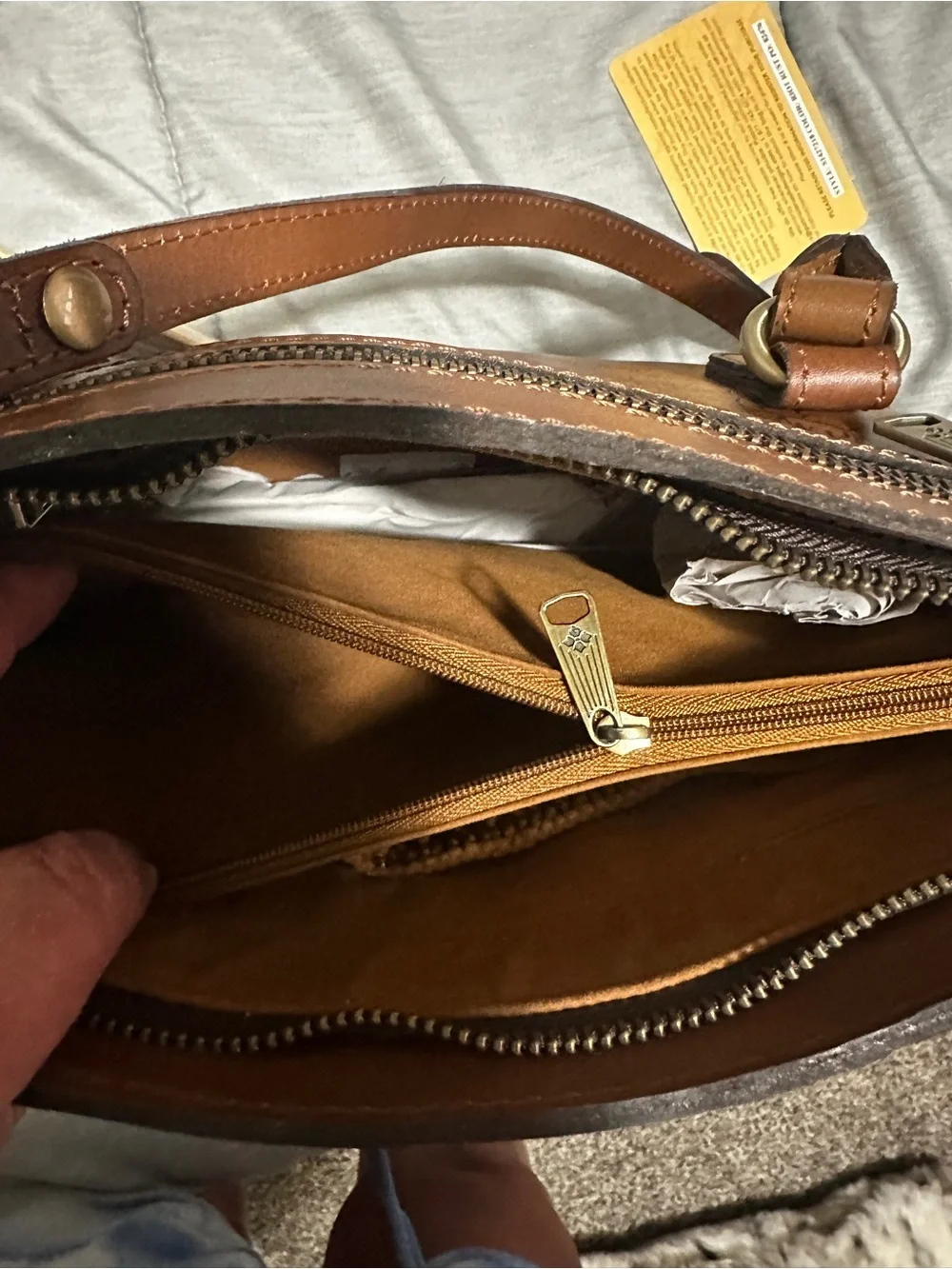 NWT Patricia Nash Calvi Leather Riot Rust Satchel